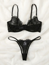 Set de lencería con encaje floral con aro